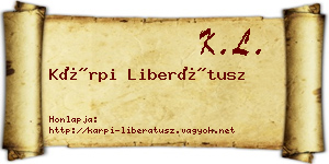 Kárpi Liberátusz névjegykártya